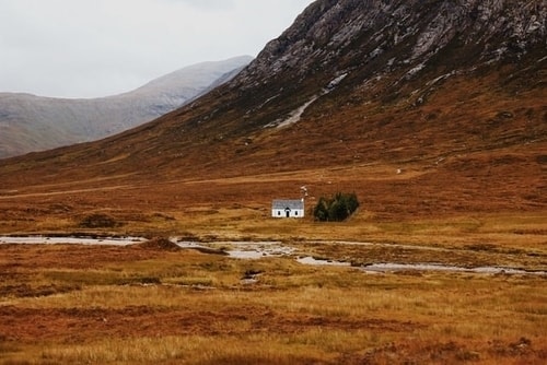 small house in the middle of nowhere