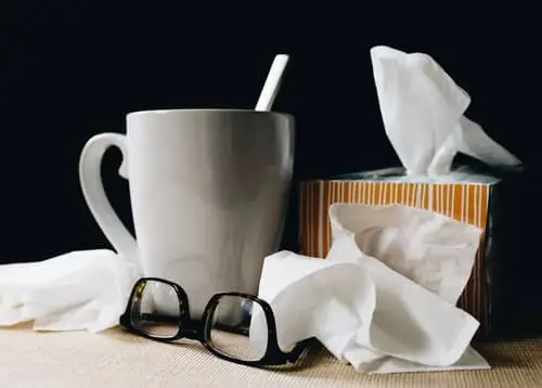 tissues and glasses