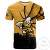 American International Yellow Jackets All Over Print T-Shirt Men’s Basketball Net Grunge Pattern – NCAA