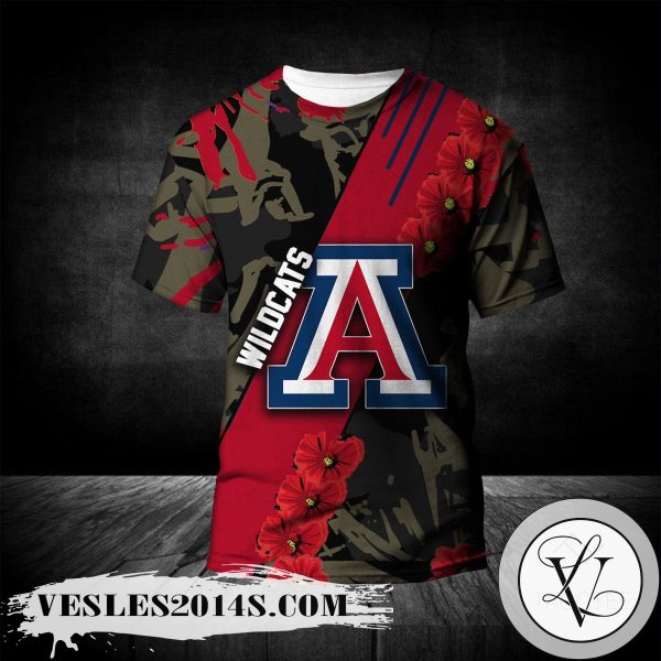 Arizona Wildcats All Over Print T-Shirt Sport Style Keep Go On  – NCAA