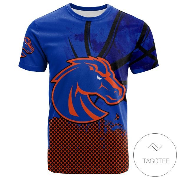 Boise State Broncos All Over Print T-Shirt Men’s Basketball Net Grunge Pattern – NCAA