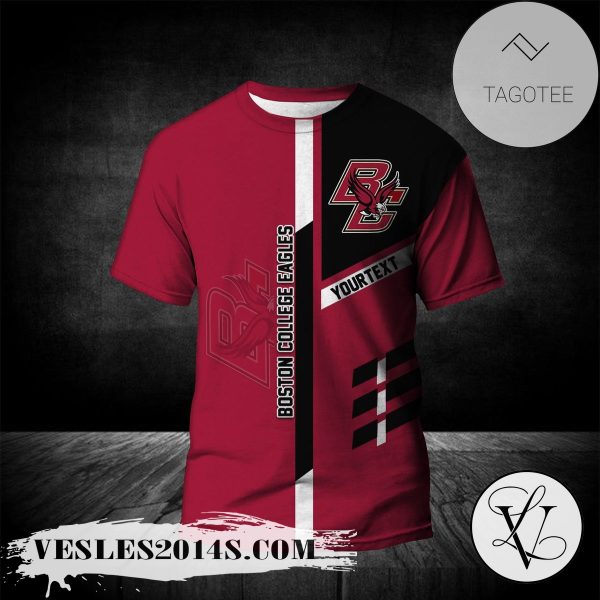 Boston College Eagles Personalized Custom Text All Over Print T-shirt  – NCAA