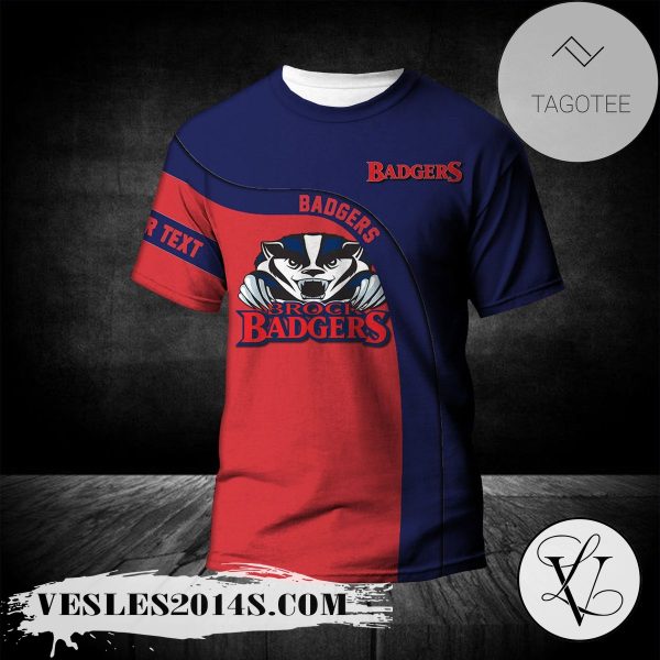 Brock Badgers T-shirt Curve Personalized Custom Text  – CA CIS