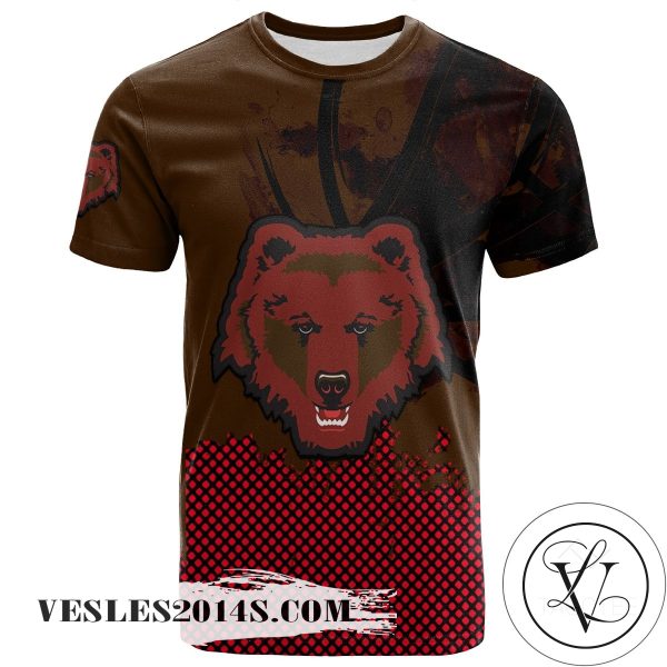 Brown Bears All Over Print T-Shirt Men’s Basketball Net Grunge Pattern – NCAA