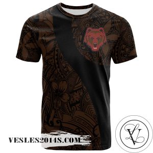 Brown Bears All Over Print T-Shirt Polynesian  – NCAA