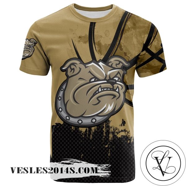 Bryant Bulldogs All Over Print T-Shirt Men’s Basketball Net Grunge Pattern – NCAA