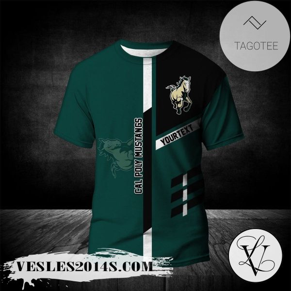 Cal Poly Mustangs Personalized Custom Text All Over Print T-shirt  – NCAA