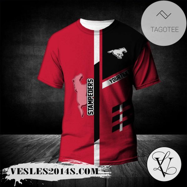 Calgary Stampeders T-Shirt Personalized Custom Text  – CA FOOTBALL