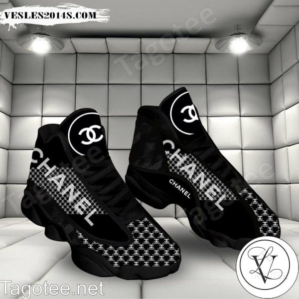 Chanel Luxury Black White Air Jordan 13 Shoes