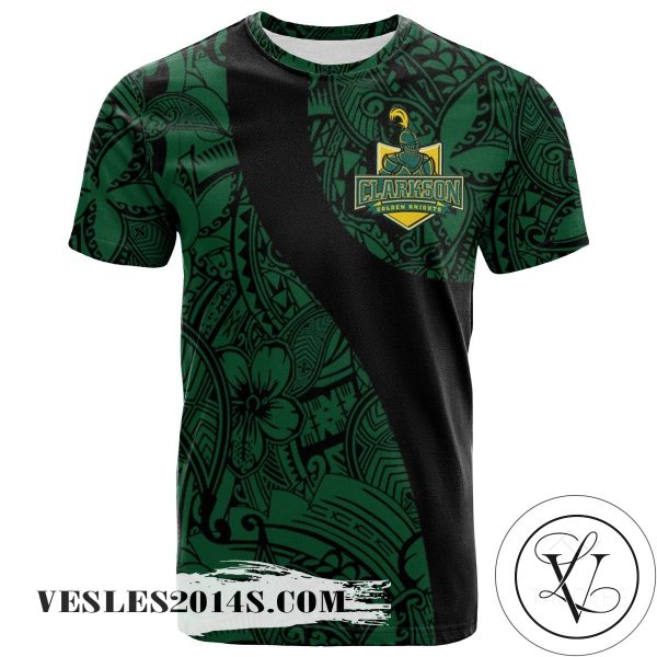 Clarkson Golden Knights All Over Print T-shirt Polynesian   – NCAA