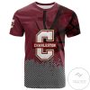 College of Charleston Cougars All Over Print T-shirt Men’s Basketball Net Grunge Pattern – NCAA