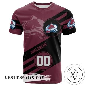 Colorado Avalanche All Over Print T-shirt Sport Style Logo   – NHL