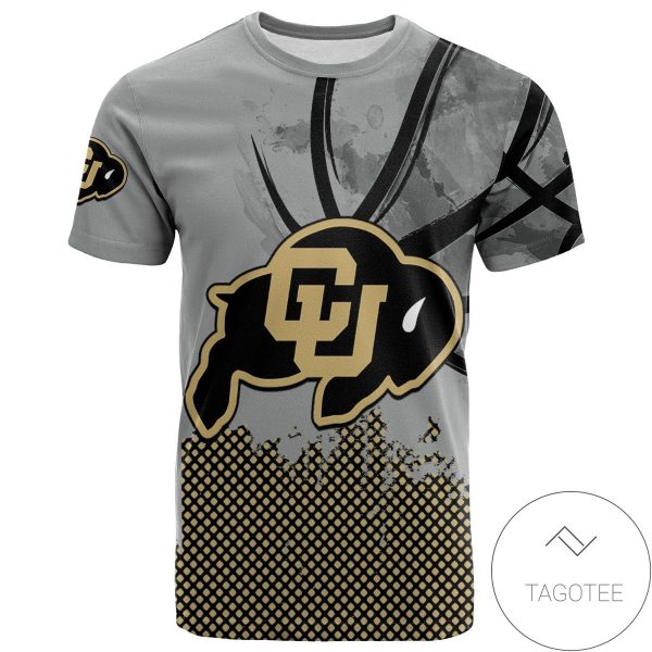 Colorado Buffaloes All Over Print T-shirt Men’s Basketball Net Grunge Pattern – NCAA