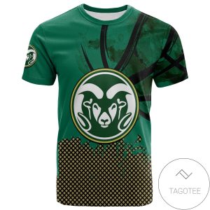 Colorado State Rams All Over Print T-shirt Men’s Basketball Net Grunge Pattern – NCAA