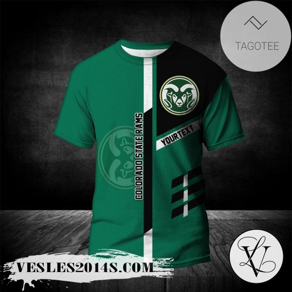 Colorado State Rams Personalized Custom Text All Over Print T-shirt  – NCAA