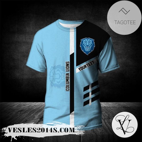 Columbia Lions Personalized Custom Text All Over Print T-shirt  – NCAA