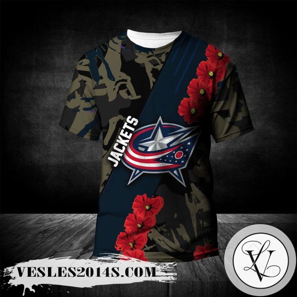 Columbus Blue Jackets All Over Print T-shirt Sport Style Keep Go on – NHL