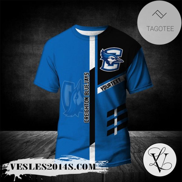 Creighton Bluejays Personalized Custom Text All Over Print T-shirt  – NCAA