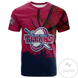 Detroit Mercy Titans All Over Print T-shirt Men’s Basketball Net Grunge Pattern – NCAA