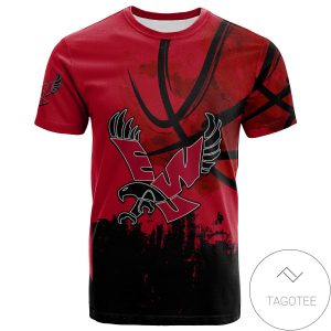 Eastern Washington Eagles All Over Print T-shirt Men’s Basketball Net Grunge Pattern – NCAA