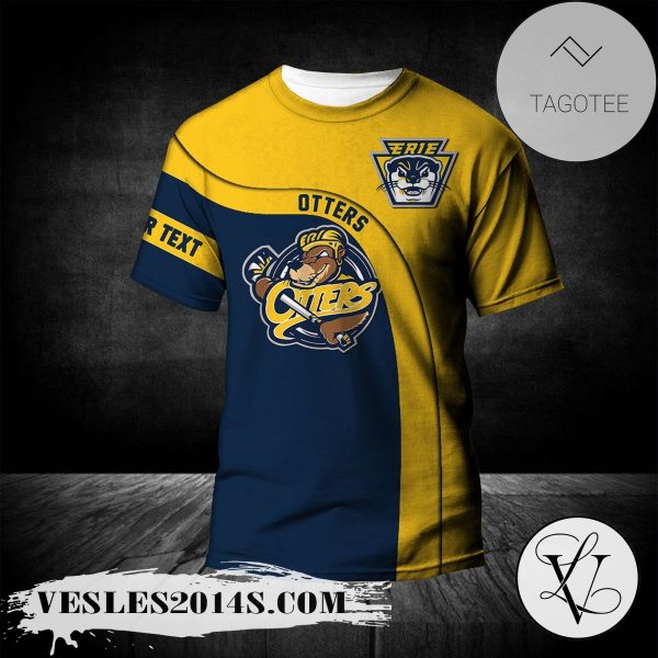 Erie Otters T-shirt Curve Personalized Custom Text  – CA HOCKEY