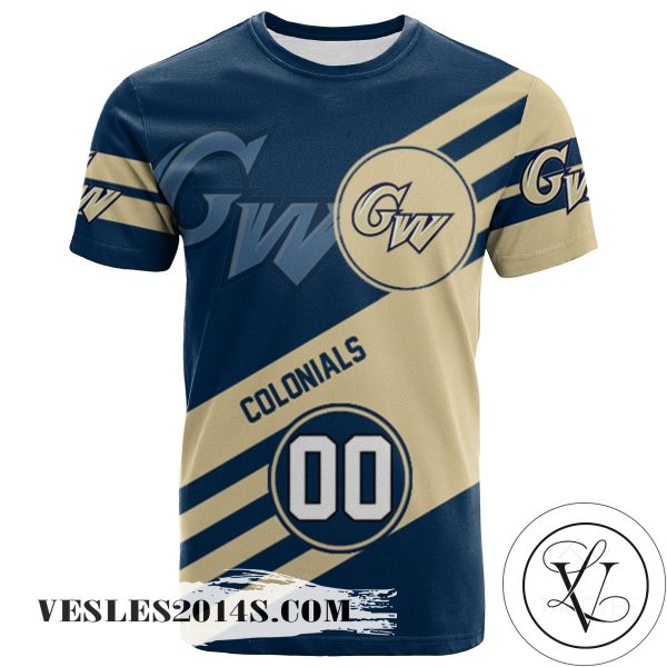 George Washington Colonials All Over Print T-shirt Sport Style Logo   – NCAA