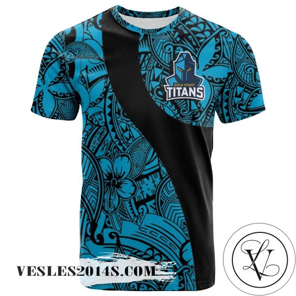 Gold Coast Titans All Over Print T-shirt Polynesian   – NRL