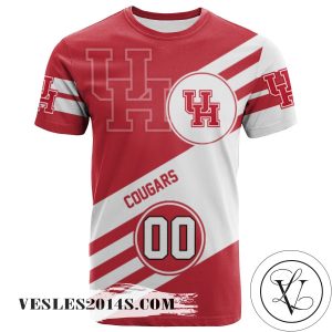 Houston Cougars All Over Print T-shirt Sport Style Logo   – NCAA