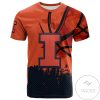 Illinois Fighting Illini All Over Print T-shirt Men’s Basketball Net Grunge Pattern – NCAA