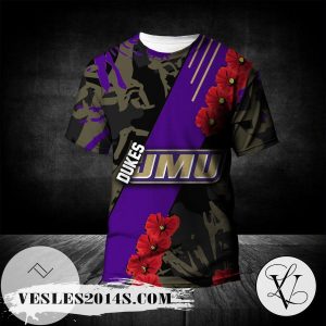 James Madison Dukes All Over Print T-shirt Sport Style Keep Go on – NCAA