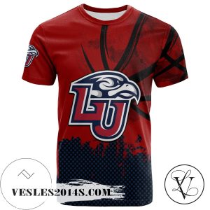 Liberty Flames All Over Print T-shirt Men’s Basketball Net Grunge Pattern – NCAA