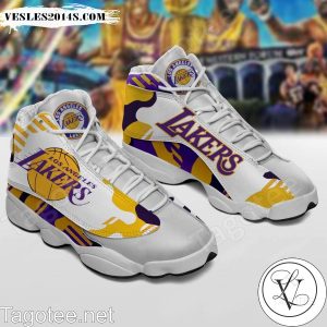 Los Angeles Lakers White Purple Air Jordan 13 Shoes