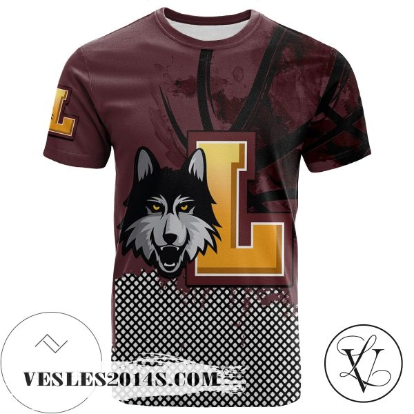 Loyola Ramblers All Over Print T-shirt Men’s Basketball Net Grunge Pattern – NCAA