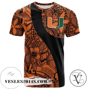 Miami Hurricanes All Over Print T-shirt Polynesian   – NCAA