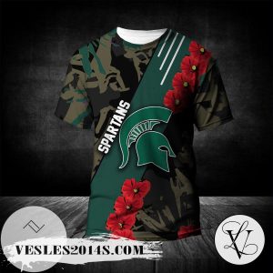 Michigan State Spartans All Over Print T-shirt Sport Style Keep Go on – NCAA