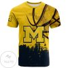 Michigan Wolverines All Over Print T-shirt Men’s Basketball Net Grunge Pattern – NCAA