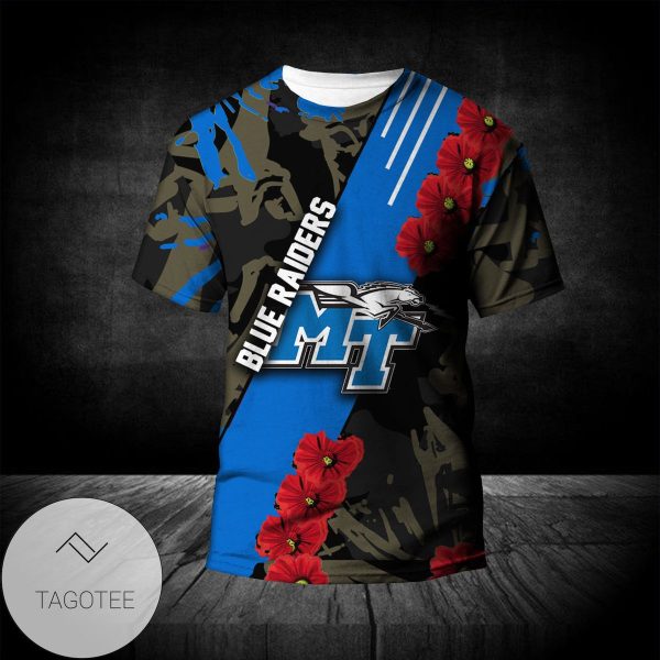 Middle Tennessee Blue Raiders All Over Print T-shirt Sport Style Keep Go on – NCAA