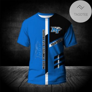 Middle Tennessee Blue Raiders Personalized Custom Text All Over Print T-shirt  – NCAA