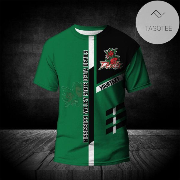 Mississippi Valley State Delta Devils Personalized Custom Text All Over Print T-shirt  – NCAA