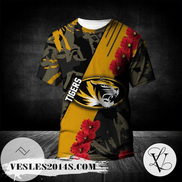 Missouri Tigers All Over Print T-shirt Sport Style Keep Go On  – NCAA