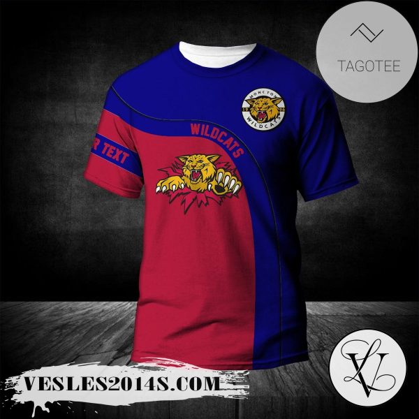 Moncton Wildcats T-shirt Curve Personalized Custom Text  – CA HOCKEY