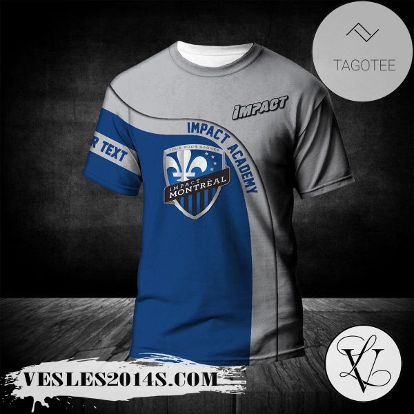 Montreal Impact Academy T-shirt Curve Personalized Custom Text  – CA SOCCER