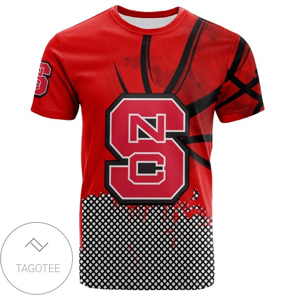 NC State Wolfpack All Over Print T-shirt Men’s Basketball Net Grunge Pattern – NCAA