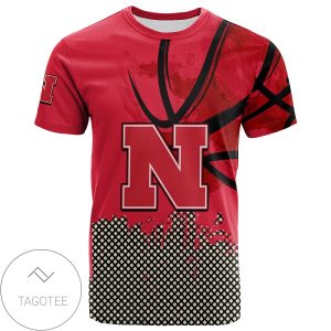 Nebraska Cornhuskers All Over Print T-shirt Men’s Basketball Net Grunge Pattern – NCAA