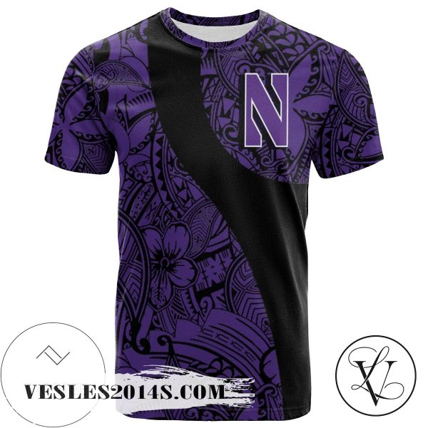 Northwestern Wildcats All Over Print T-shirt Polynesian   – NCAA