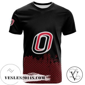 Omaha Mavericks All Over Print T-shirt Men’s Basketball Net Grunge Pattern – NCAA