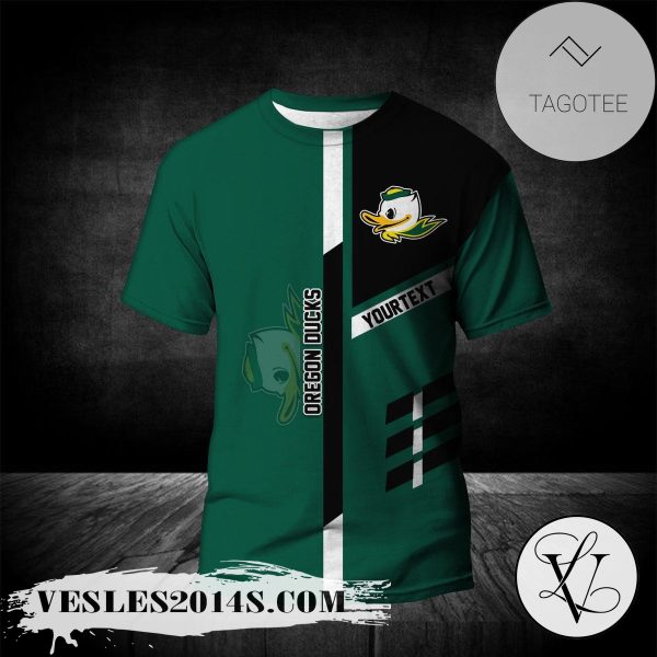 Oregon Ducks Personalized Custom Text All Over Print T-shirt  – NCAA