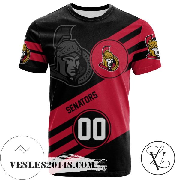 Ottawa Senators All Over Print T-shirt Sport Style Logo   – NHL