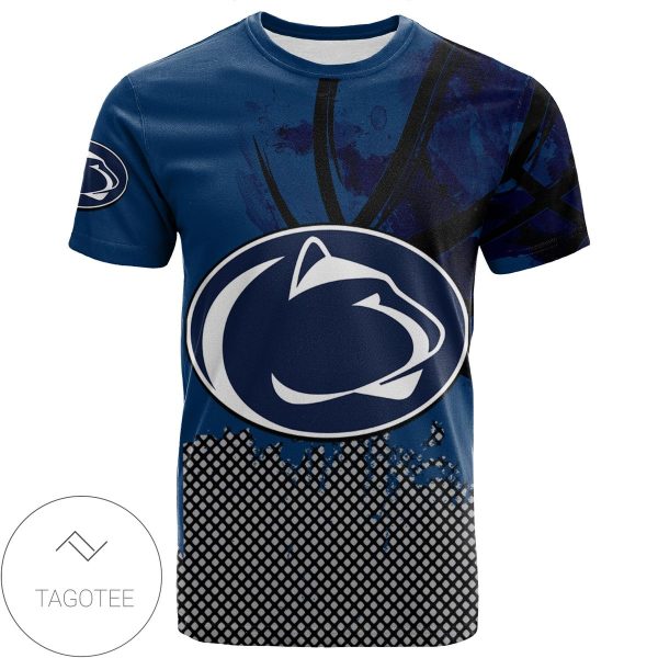 Penn State Nittany Lions All Over Print T-shirt Men’s Basketball Net Grunge Pattern – NCAA