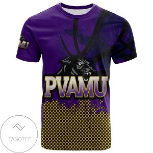 Prairie View A&M Panthers All Over Print T-shirt Men’s Basketball Net Grunge Pattern – NCAA